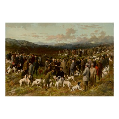 View full screen - View 1 of Lot 446. GEORGE EARL | A FIELD TRIAL MEETING AT BALA, NORTH WALES, WITH PORTRAITS OF JUDGES, OWNERS, BREAKERS AND WINNING DOGS .