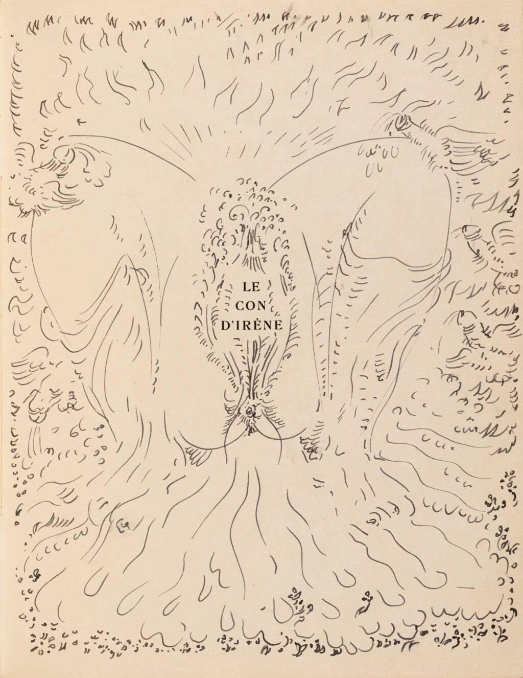 View full screen - View 1 of Lot 111. . Le Con d'Irène. 1928. Dessin érotique de Masson. Envoi à Nancy Cunard et Eluard. Coll Lacan.
