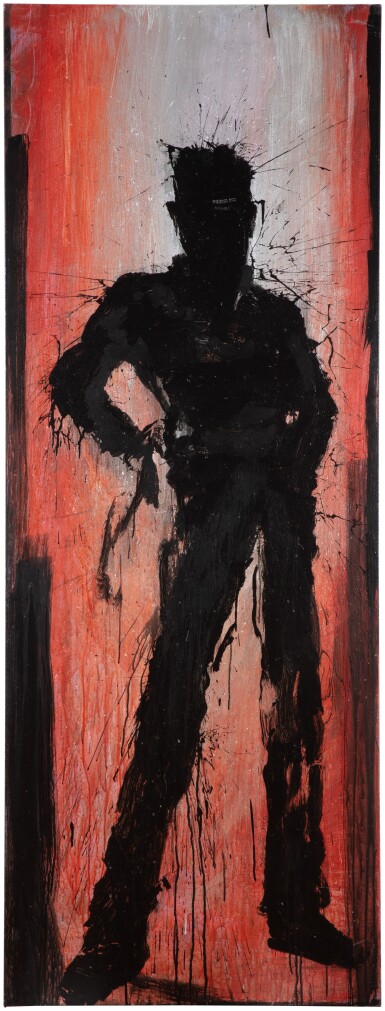 View full screen - View 1 of Lot 25. Standing Shadow in Orange and Pink.