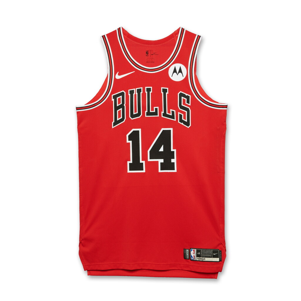 View full screen - View 1 of Lot 15. Matas Buzelis Chicago Bulls 2025-2026 NBA Game Worn Icon Edition Jersey.