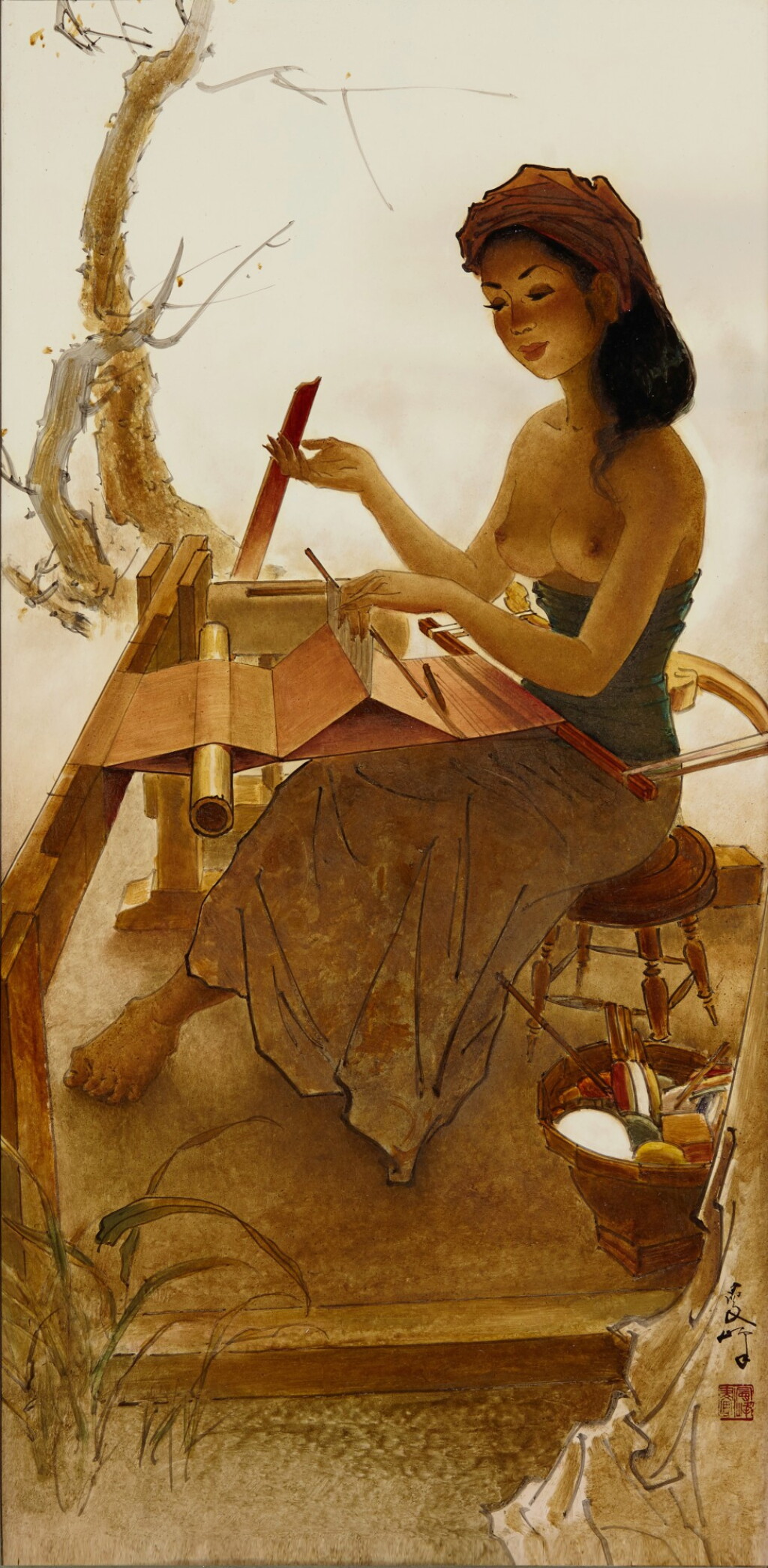 View full screen - View 1 of Lot 765. Lee Man Fong 李曼峰 | Weaver 織女.