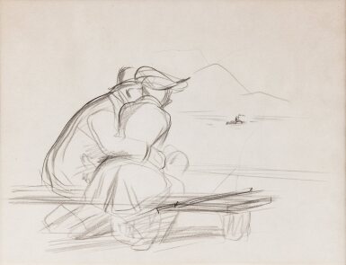 View full screen - View 1 of Lot 261. A couple by a Lake.