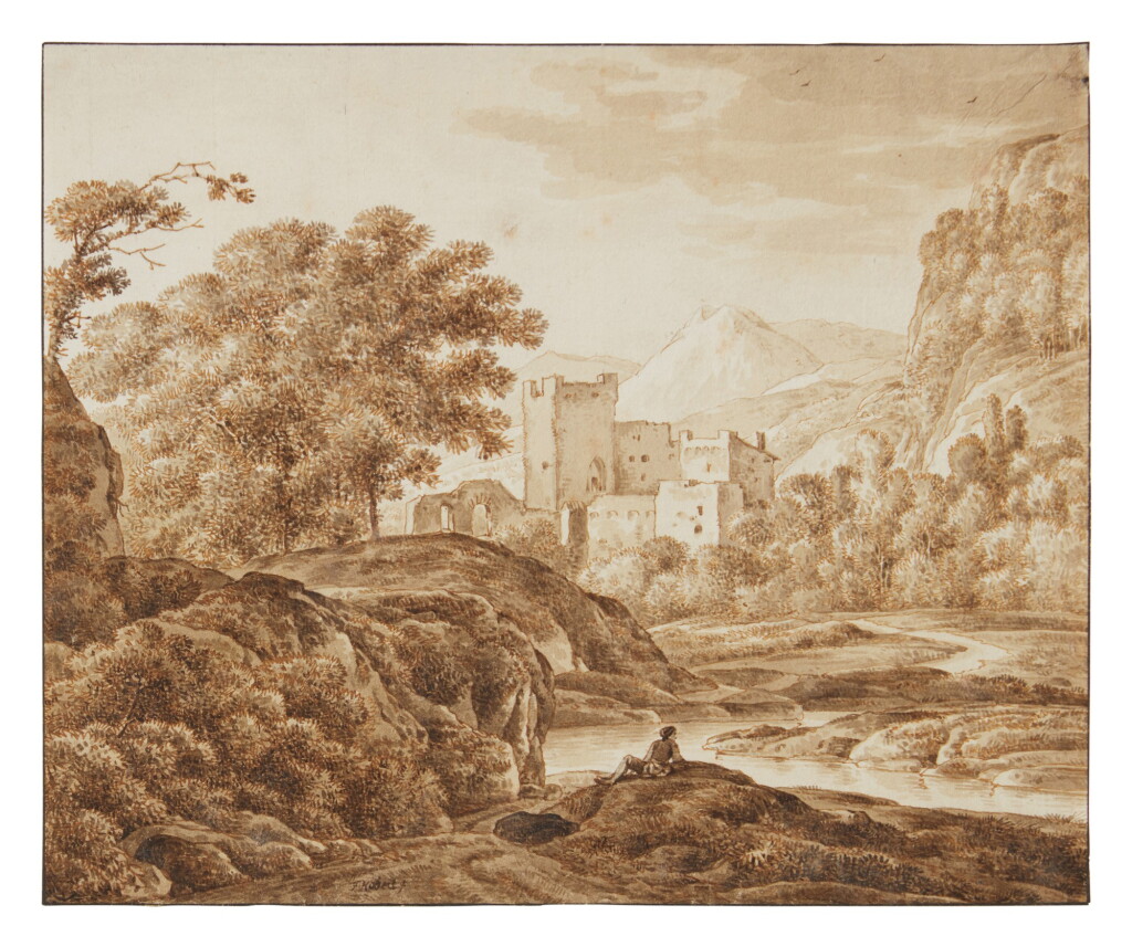 全螢幕檢視 - 查看88A landscape with architectural ruins and a figure in the foreground的1