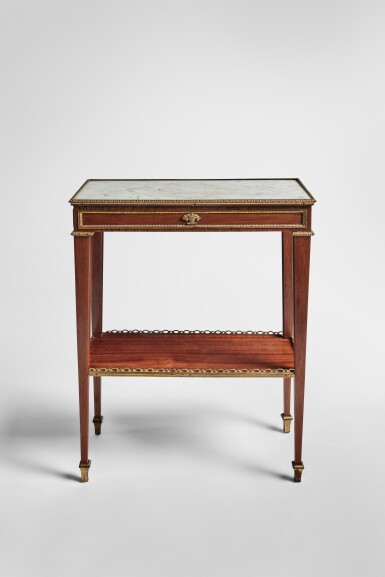 View full screen - View 1 of Lot 41. A Royal Louis XVI Gilt Bronze-Mounted Bois Satiné Small Table by Martin Carlin, Circa 1780.