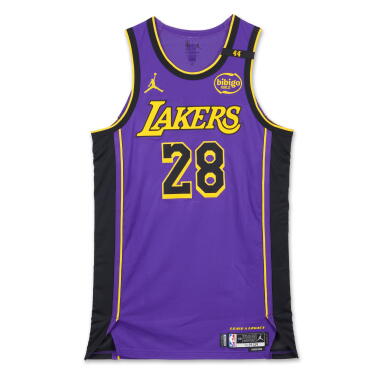 View full screen - View 1 of Lot 67. Rui Hachimura Los Angeles Lakers 2024-2025 Emirates NBA Cup Game Worn Statement Edition Jersey .