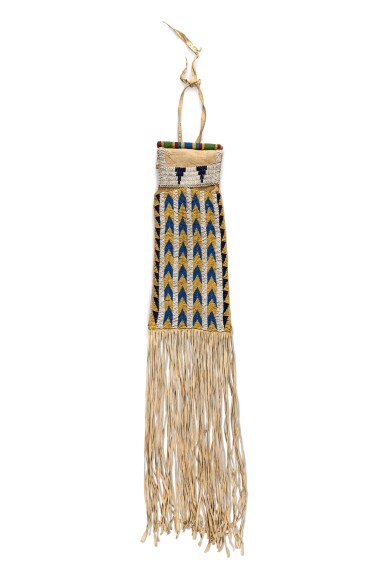 View full screen - View 1 of Lot 224. Ute Beaded Hide Pipe Bag.