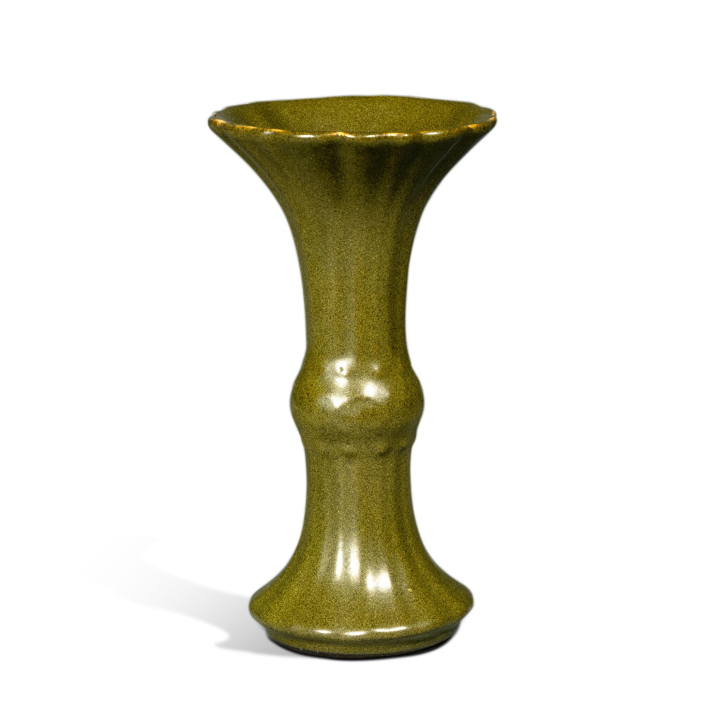 View full screen - View 1 of Lot 16. A rare teadust-glazed fluted gu-form vase, Qing dyansty, 18th / 19th century .