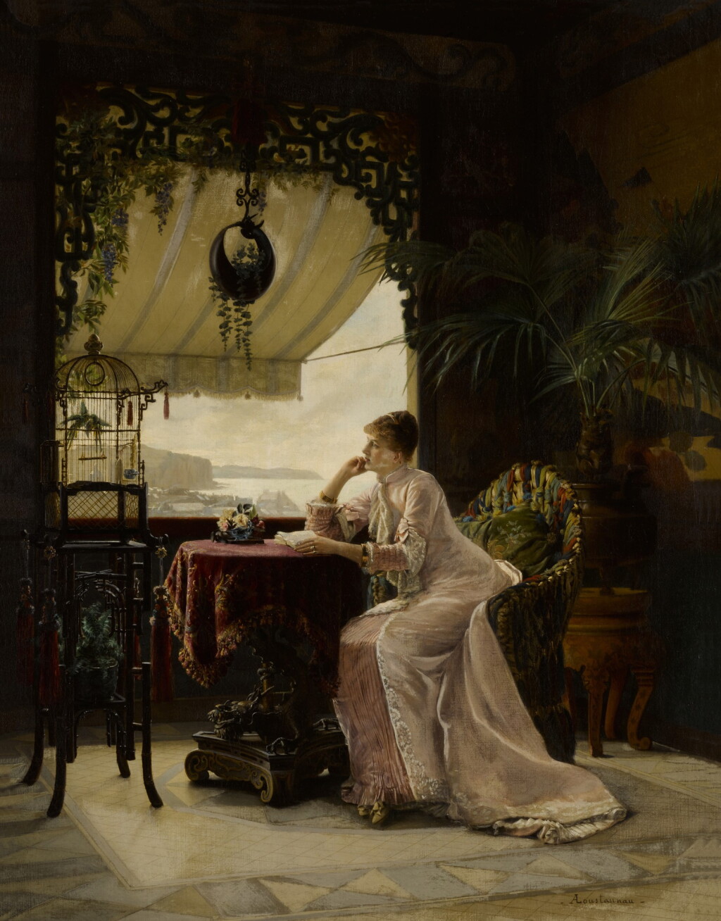 View full screen - View 1 of Lot 422. Daydreaming in a Chinois Interior.