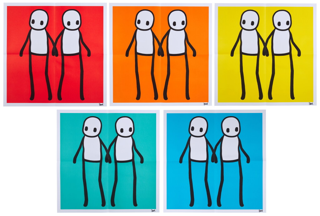 View full screen - View 1 of Lot 119. Holding Hands (Red, Orange, Yellow, Teal, Blue).