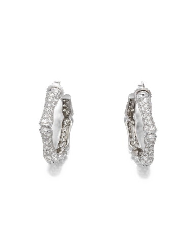 View full screen - View 1 of Lot 1602. HARRY WINSTON | PAIR OF DIAMOND EARRINGS | 海瑞溫斯頓 | 鑽石耳環一對.