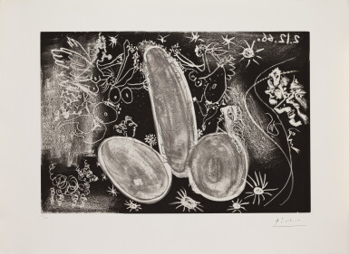 View full screen - View 1 of Lot 584. Au théâtre: vieil homme couronné de fleurs par des femmes et des fées (B. 1429; Ba. 1457).
