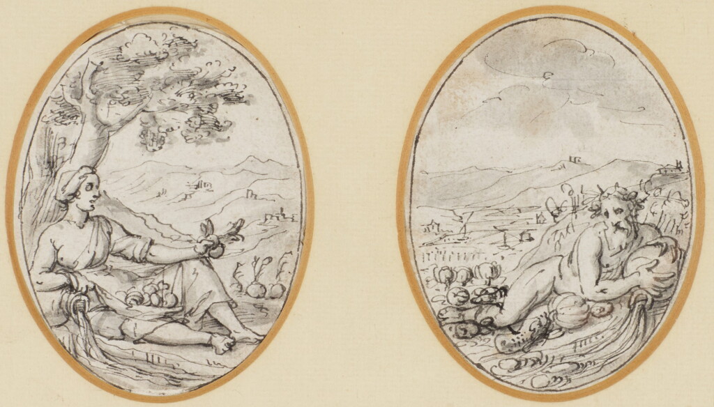 View full screen - View 1 of Lot 517. GENOESE SCHOOL EARLY 17TH CENTURY | Two mythological figures.