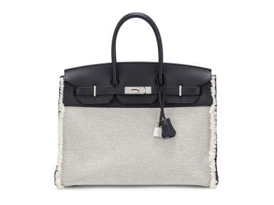 View full screen - View 1 of Lot 15. Noir Swift and Canvas Birkin Fray 35, 2021.