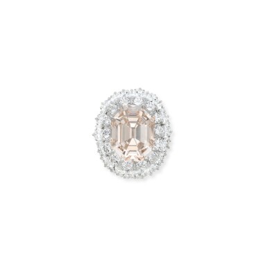 View full screen - View 1 of Lot 10. Fancy Light Pinkish Brown Diamond and Diamond Ring.