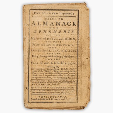 View full screen - View of Benjamin Franklin | Poor Richard ... for the year 1750.