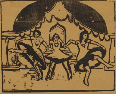 View full screen - View 1 of Lot 98. Drei Tänzerinnen (Schiefler H. 158; Dube H. 179; Gercken 438).