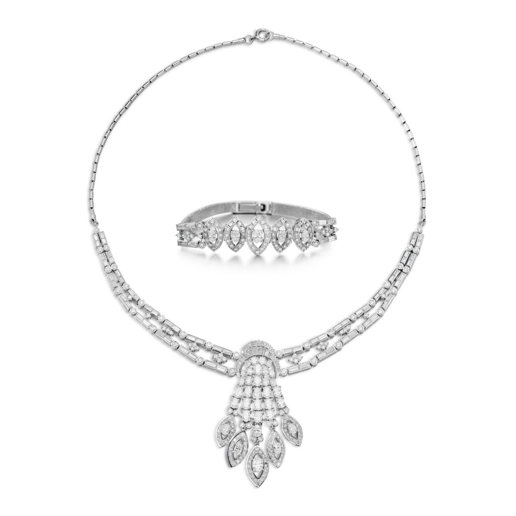 View full screen - View 1 of Lot 2793. Diamond Demi-Parure | 鑽石項鏈 及 手鏈 套装.