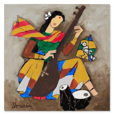 View full screen - View 1 of Lot 55. Untitled (Woman with Sitar).