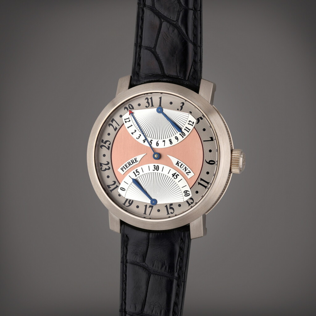 View full screen - View 1 of Lot 144. Reference PKA005 HMRD Spirit of Challenge | A white gold automatic double retrograde wristwatch with date, Circa 2010.