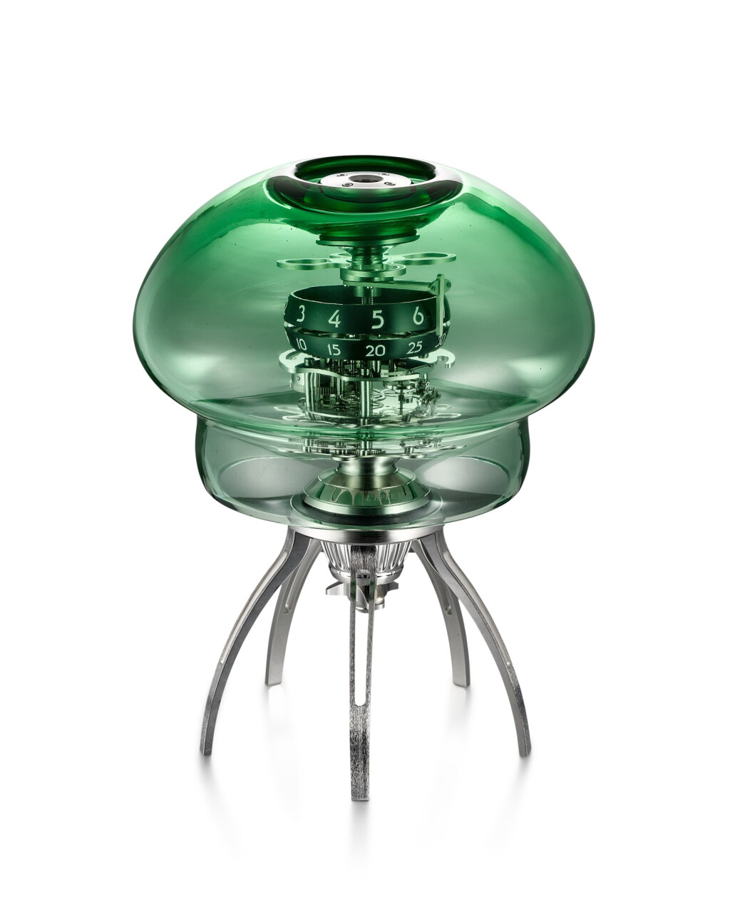 View full screen - View 1 of Lot 2124. Medusa Green, Reference 73.6000/134 | A limited edition hand-blown glass, stainless steel and brass desk clock, Circa 2019 | MB&F | Medusa Green 型號73.6000/134 | 限量版手工吹製玻璃、精鋼及銅製座鐘,約2019年製.