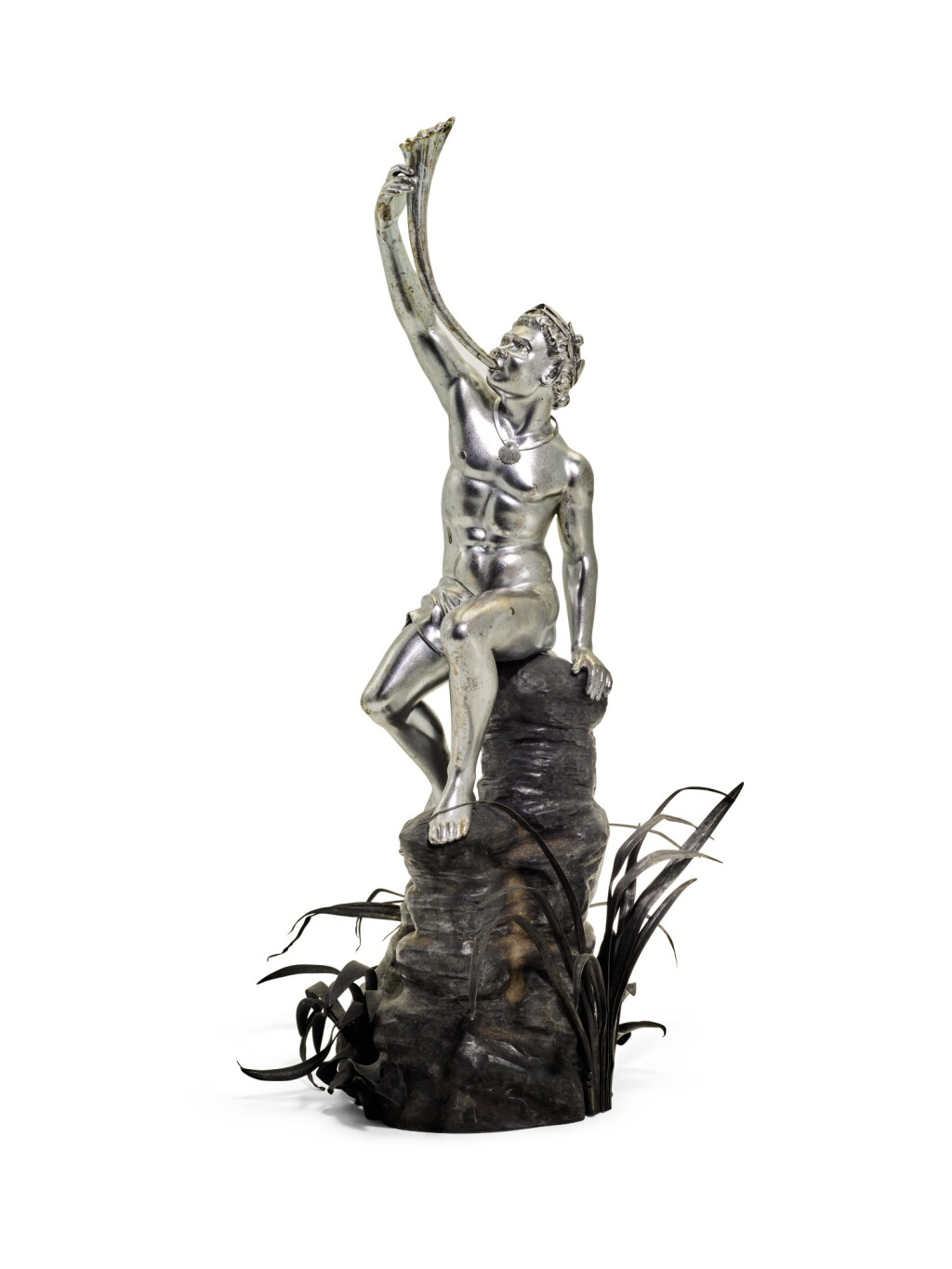 View full screen - View 1 of Lot 143. A CONTINENTAL SILVER MODEL OF GIAMBOLOGNA'S 'TRITON', ATTRIBUTED TO G. FRITSCH, CIRCA 1900.