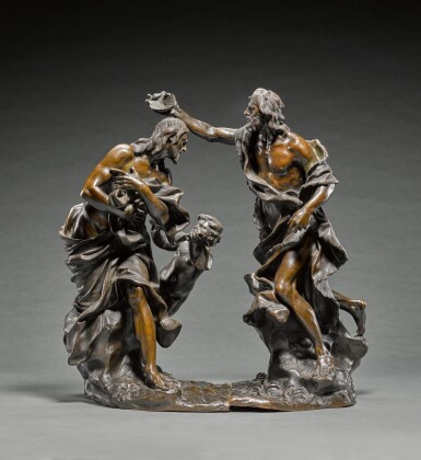 View full screen - View 1 of Lot 58. After a model by Alessandro Algardi (1598–1654) | Italian, Rome, 17th century | The Baptism of Christ.
