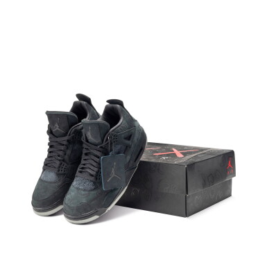 View full screen - View 1 of Lot 19. Nike Air Jordan IV Retro ‘Kaws Black’ | Size 9.