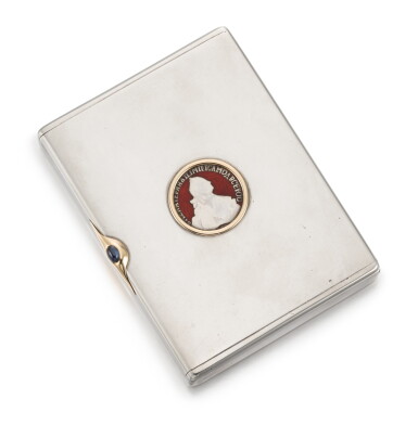 View full screen - View 1 of Lot 55. A silver and guilloché enamel cigarette case, V.Gordon, maker's mark M.S, St Petersburg, 1908-1917.