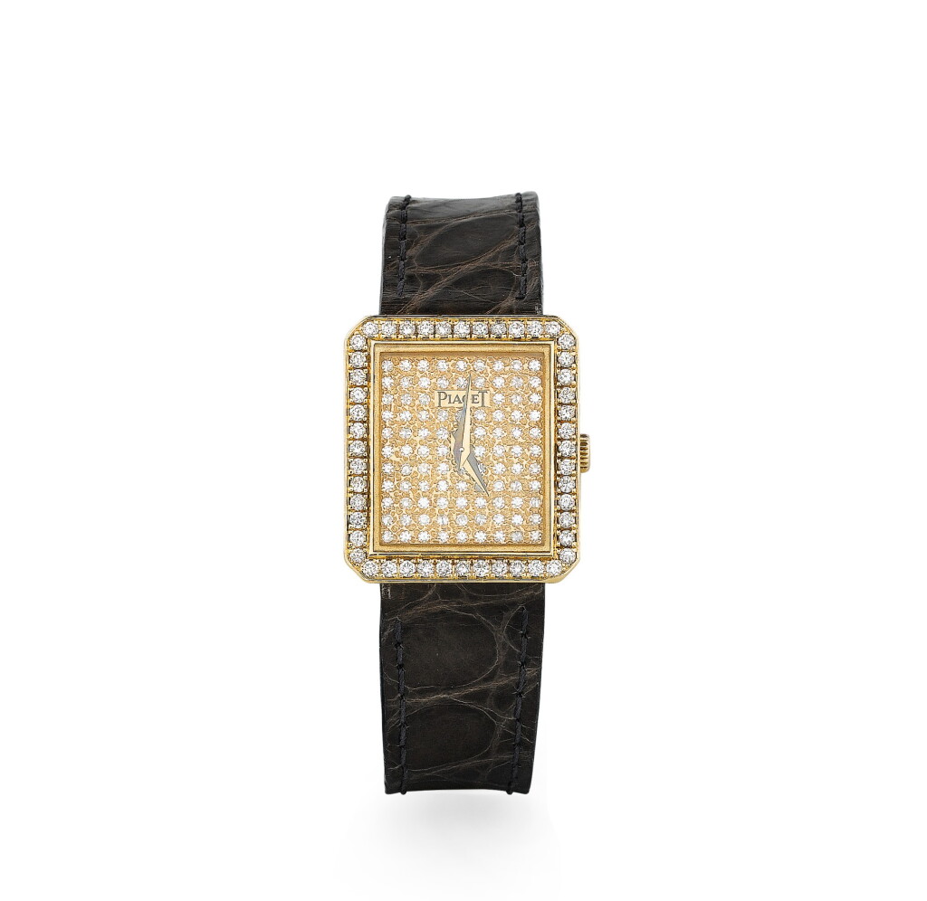 View full screen - View 1 of Lot 194. Montre bracelet de dame or et diamants | Lady's gold and diamond wristwatch.