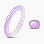 Lavender Jadeite Bangle and Lavender Jadeite and Gem-Set Ring | 天然「緬甸」紫色翡翠 配 寶石 及 鑽石 戒指 及 天然「緬甸」紫羅蘭翡翠 手鐲