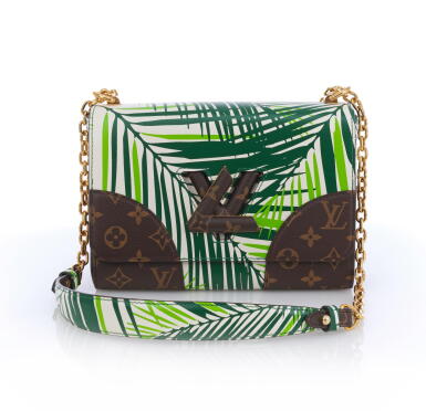 View full screen - View 1 of Lot 64. Green and White Calfskin Monogram Palm Twist MM Gold Hardware, 2016 (Borsa Twist MM Palm, bianca e verde 2016).