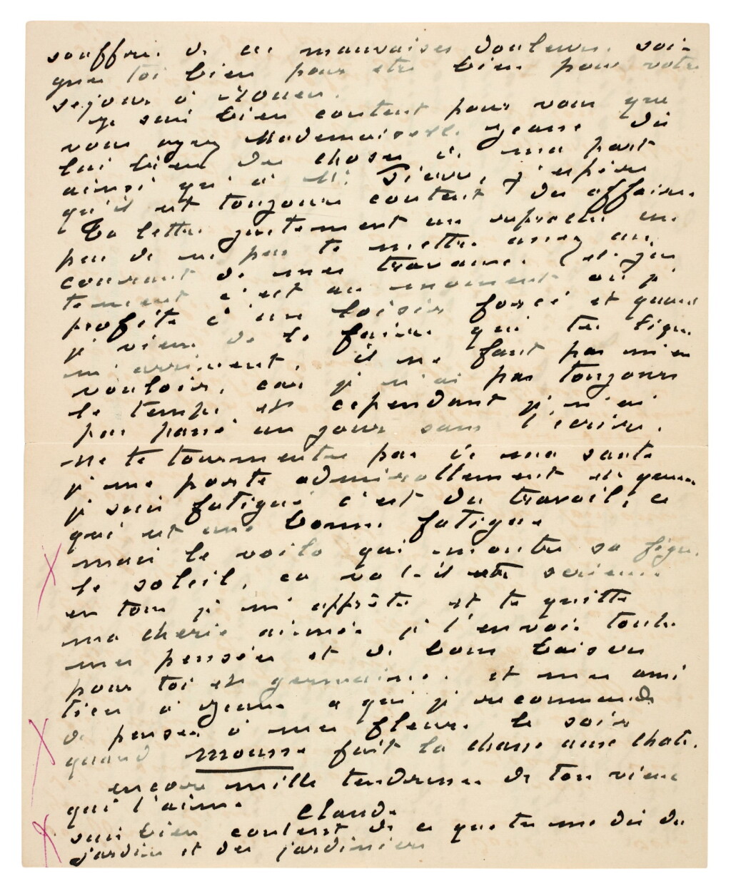View full screen - View 1 of Lot 104. Claude Monet | Autograph letter signed, to his wife Alice, on painting Waterloo Bridge, 26 February 1900.