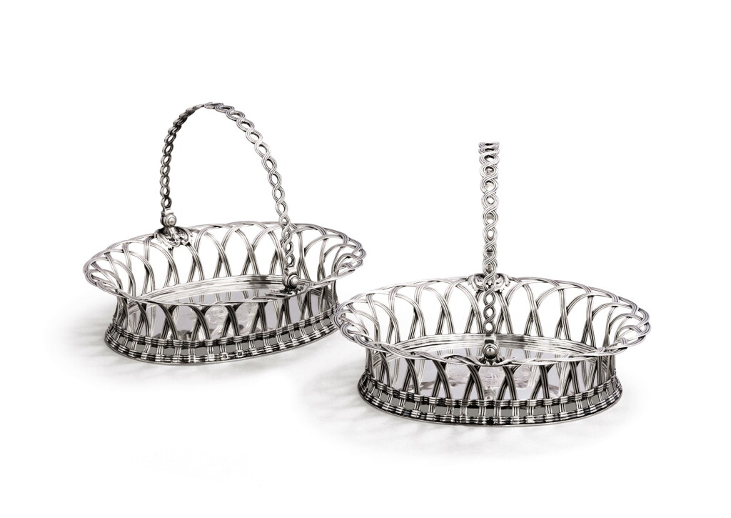 View full screen - View 1 of Lot 19. A pair of George III silver baskets, Thomas Heming, London, 1767,.