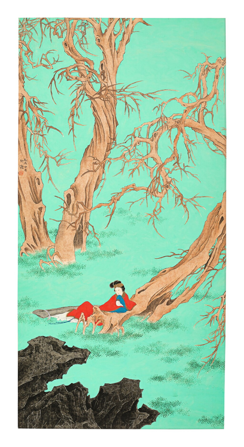 View full screen - View 1 of Lot 776. HE SUI (1888-1969) PRINCESS SHOUYANG | 何遂 《壽陽公主》 設色紙本 立軸.