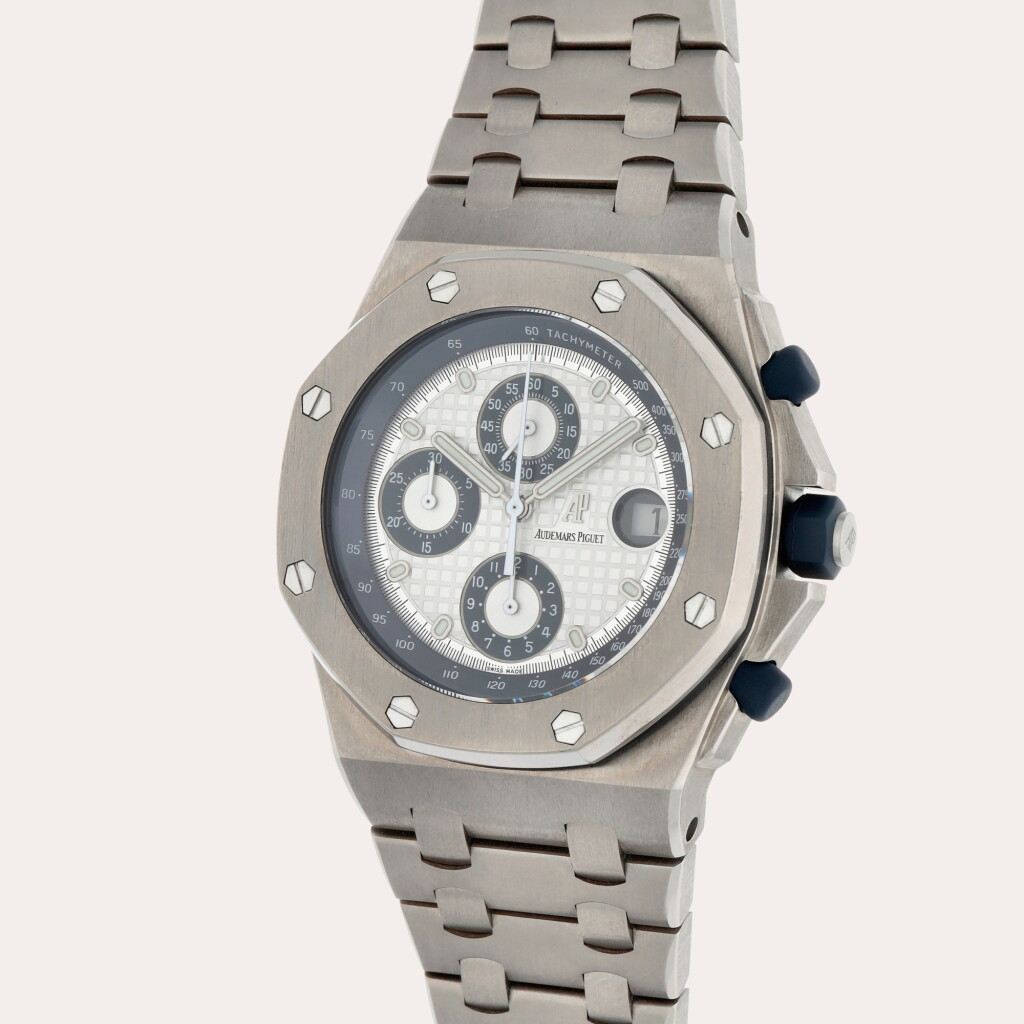 View full screen - View 1 of Lot 252. Royal Oak Offshore, Reference 25721TI | A titanium chronograph wristwatch with date and bracelet | Circa 2004.