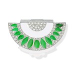 JADEITE AND DIAMOND CLIP, CIRCA 1930