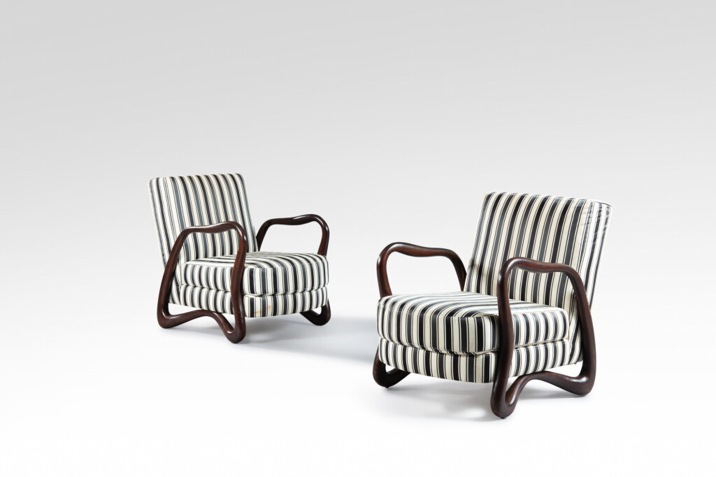 View full screen - View 1 of Lot 156. Paire de fauteuils, commande spéciale.
