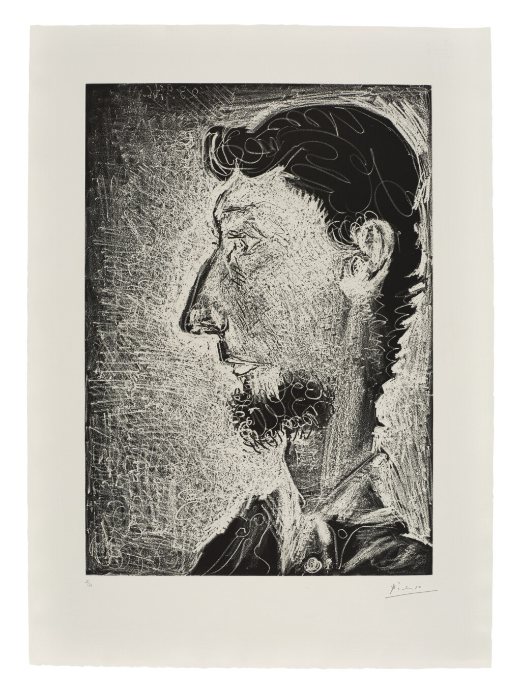 View full screen - View 1 of Lot 130. Portrait de Piero Crommelynck. II (Bloch 1378; Baer 1400).