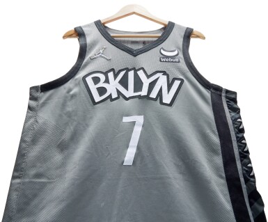 View full screen - View 1 of Lot 20. Kevin Durant Brooklyn Nets 2021-2022 Game Worn Home Jersey.