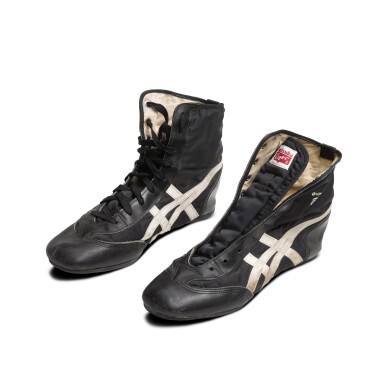 View full screen - View 1 of Lot 2130. Freddie Mercury's Tiger high top sneakers, circa 1979/early 1980s.