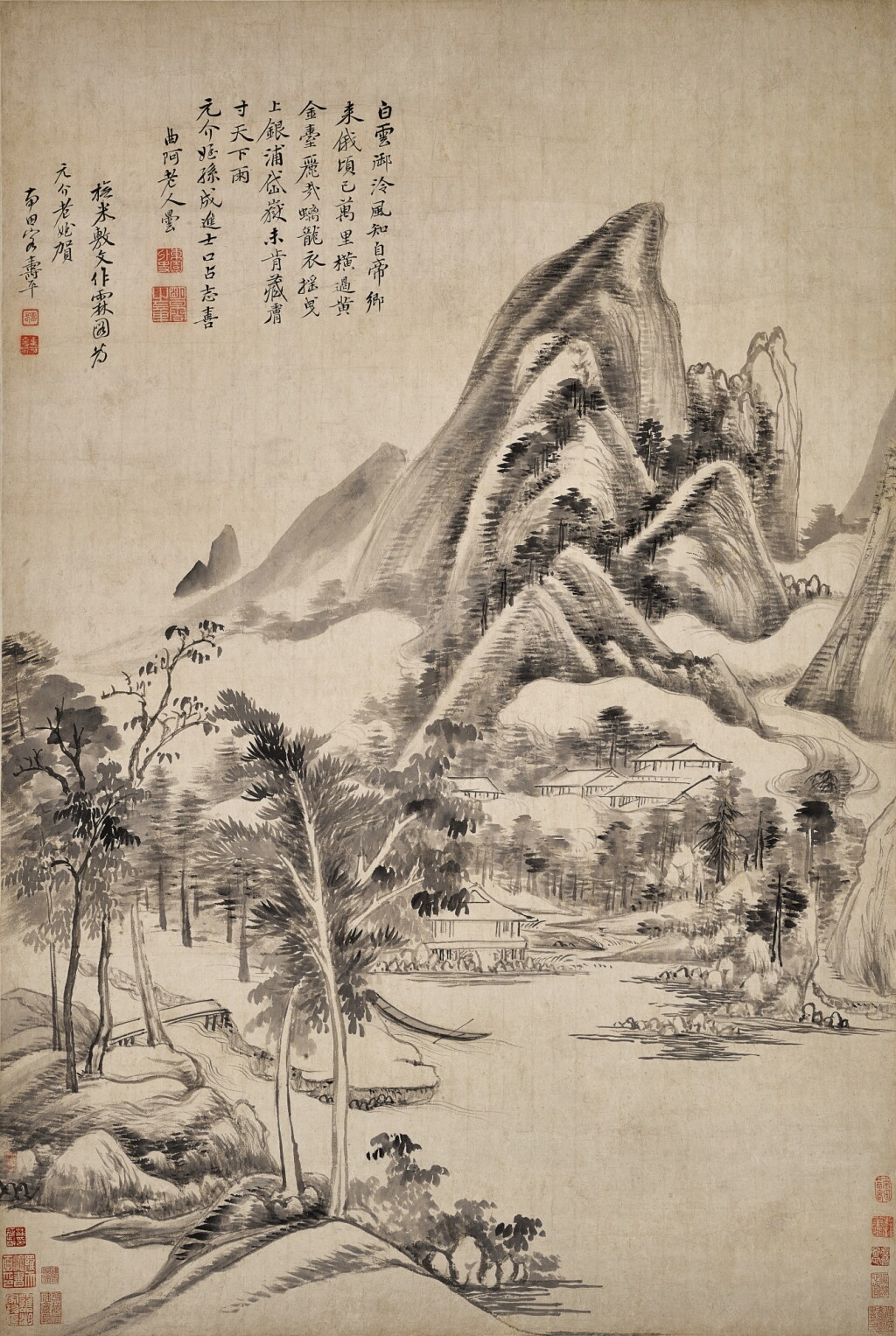 View full screen - View 1 of Lot 2601. 惲壽平 仿米敷文作霖圖|Yun Shouping, Landscape after Mi Fuwen.