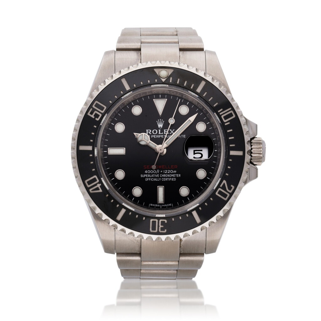 View full screen - View 1 of Lot 211. Reference 126600 Sea-Dweller | A stainless steel wristwatch with date, helium escape valve and bracelet, Circa 2017.