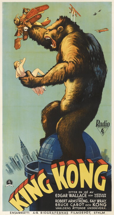View full screen - View 1 of Lot 92. Lot 92 : King Kong (1933) poster, Swedish.