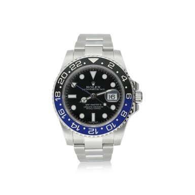 View full screen - View 1 of Lot 56. ROLEX | REFERENCE 116710 GMT-MASTER II 'BATMAN' A STAINLESS STEEL AUTOMATIC DUAL TIME WRISTWATCH WITH DATE AND BRACELET, CIRCA 2015.
