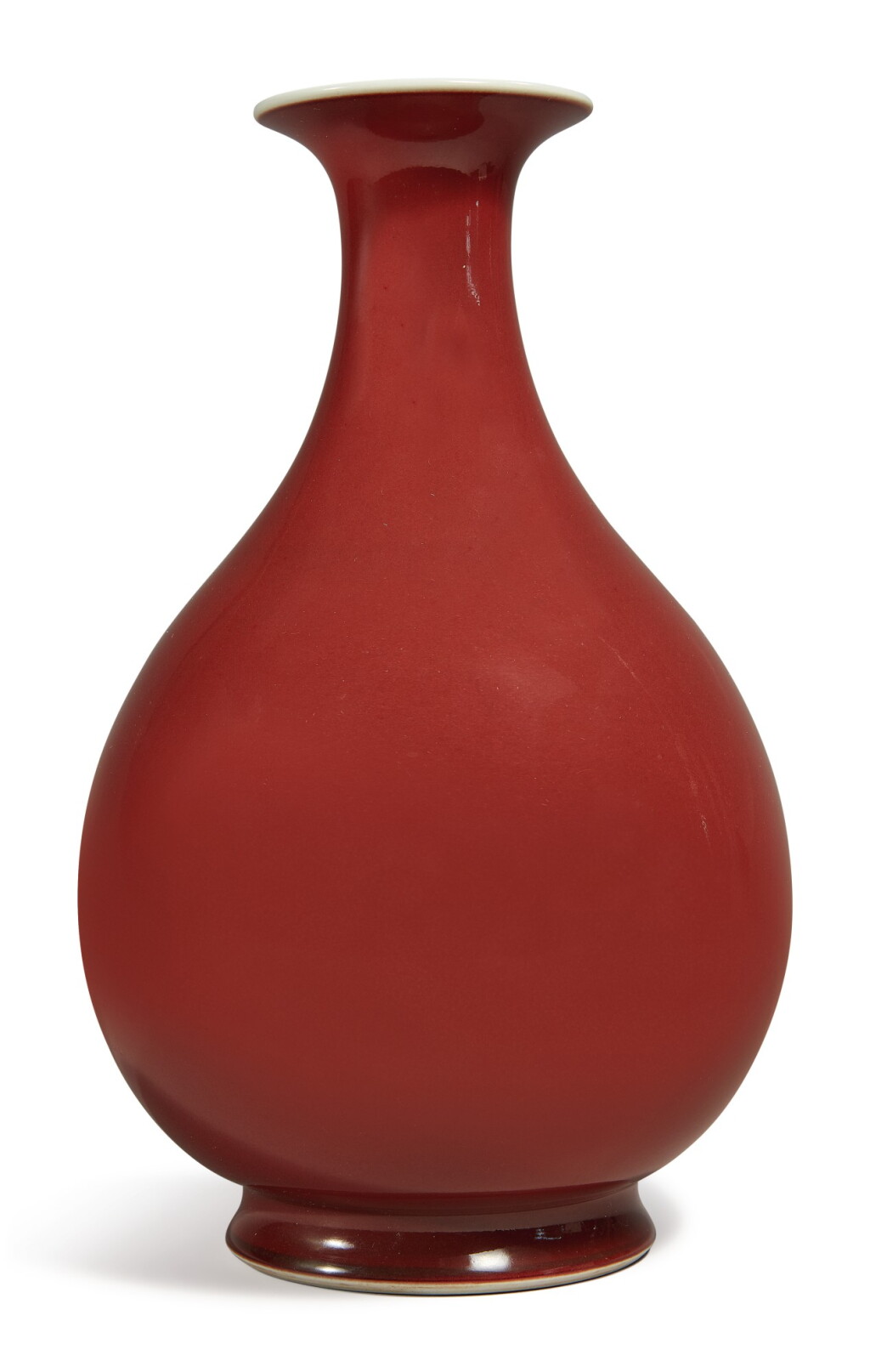 View full screen - View 1 of Lot 506. A copper-red-glazed vase (Yuhuchunping), Qianlong seal mark and period.