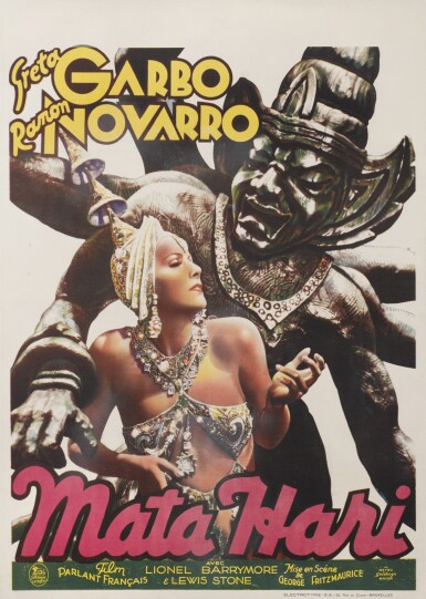 View full screen - View 1 of Lot 94. Mata Hari (1931), first Belgian release poster (1932).