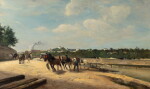 La Seine près du pont de la Concorde. Vue vers le pont de l'Alma et la colline de Chaillot