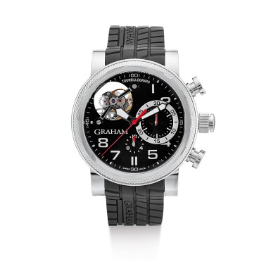 View full screen - View 1 of Lot 609. GRAHAM | TRACKMASTER, REFERENCE 2TWTS.B05A, A LIMITED EDITION STAINLESS STEEL TOURBILLON CHRONOGRAPH WRISTWATCH, CIRCA 2010 .