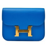 Bleu France Evercolor Constance Slim Wallet Gold Hardware, 2023