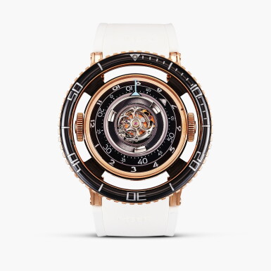 View full screen - View 1 of Lot 2609. Horological Machine N°7 Aquapod | A limited edition pink gold flying tourbillon wristwatch with spherical time display, Circa 2022.